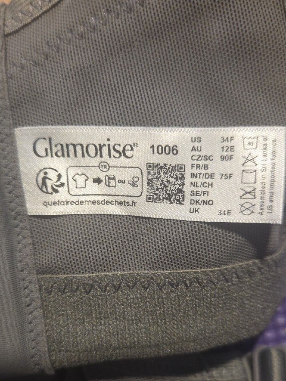 NWOT 34F 34DDD Glamorise MagicLift Seamless Sports Bra, Charcoal Gray - Picture 3 of 4